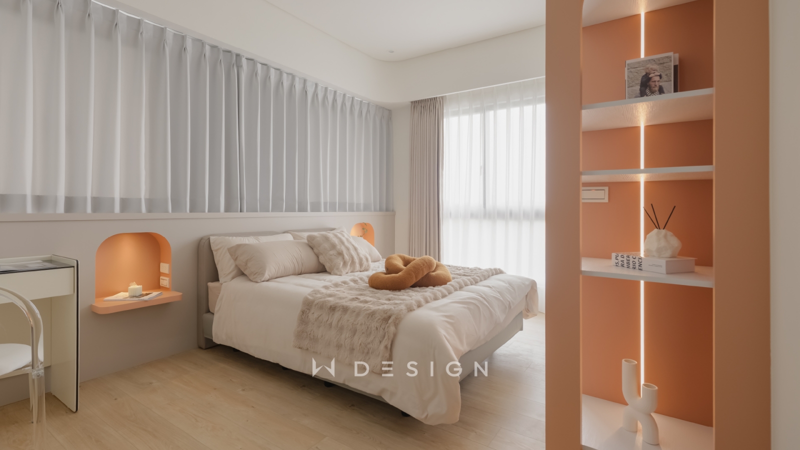 台南室內設計作品：現代簡約臥室設計，營造暖色調睡眠空間